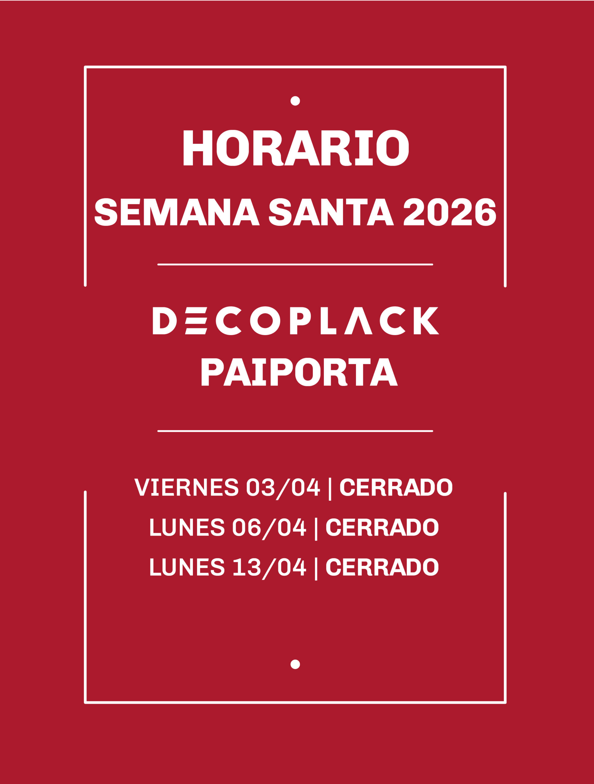 Horario Semana Santa 2026