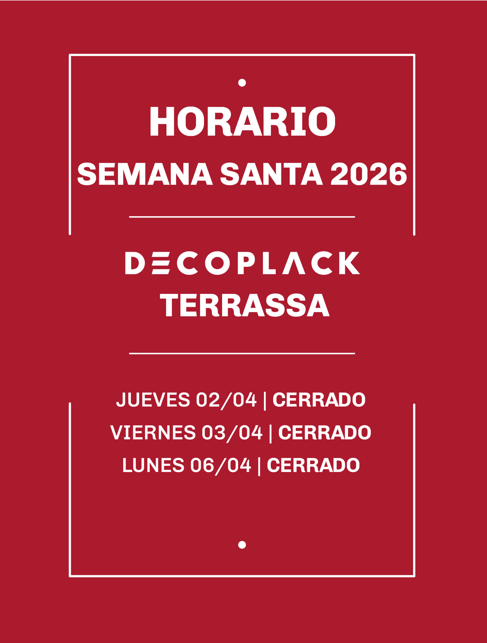 Horario Semana Santa 2026