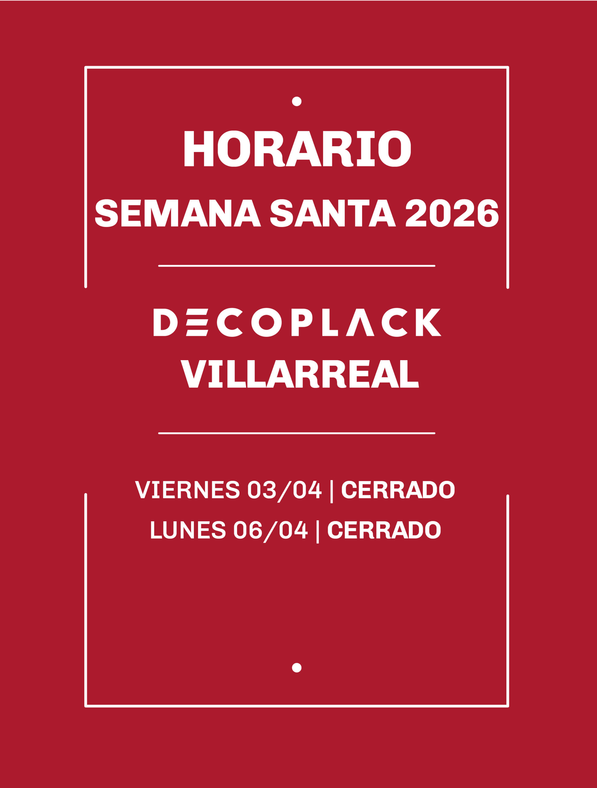 Horario Semana Santa 2026